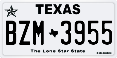 TX license plate BZM3955