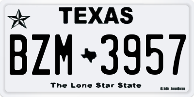 TX license plate BZM3957
