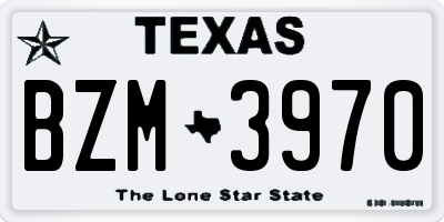 TX license plate BZM3970