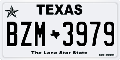 TX license plate BZM3979