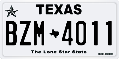 TX license plate BZM4011