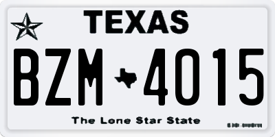 TX license plate BZM4015