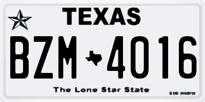 TX license plate BZM4016