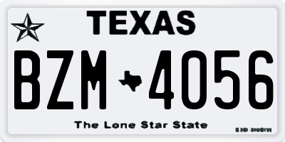 TX license plate BZM4056