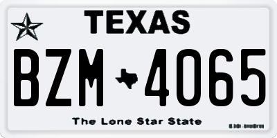 TX license plate BZM4065