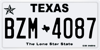 TX license plate BZM4087