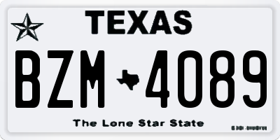 TX license plate BZM4089