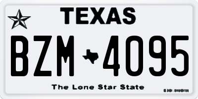 TX license plate BZM4095