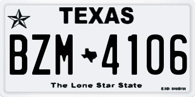 TX license plate BZM4106