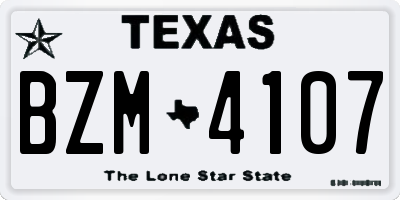 TX license plate BZM4107