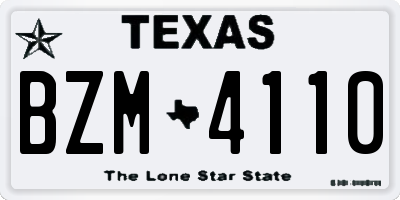 TX license plate BZM4110