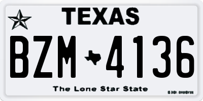 TX license plate BZM4136