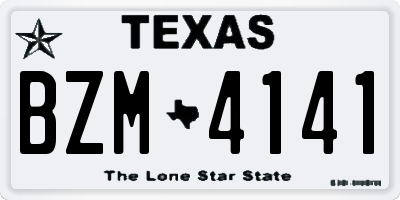TX license plate BZM4141