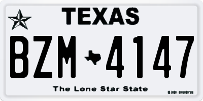 TX license plate BZM4147
