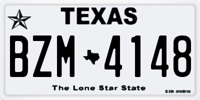 TX license plate BZM4148