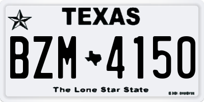 TX license plate BZM4150