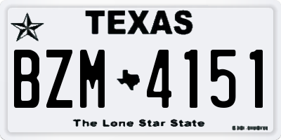 TX license plate BZM4151