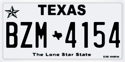TX license plate BZM4154