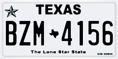 TX license plate BZM4156