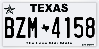 TX license plate BZM4158
