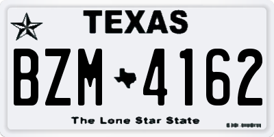 TX license plate BZM4162
