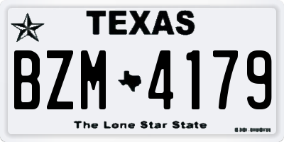 TX license plate BZM4179