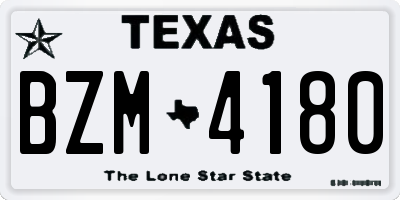 TX license plate BZM4180