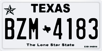 TX license plate BZM4183