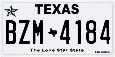 TX license plate BZM4184