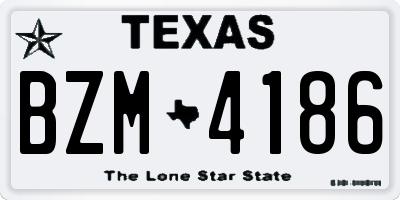TX license plate BZM4186