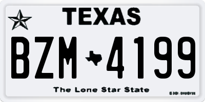 TX license plate BZM4199