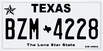 TX license plate BZM4228