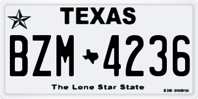 TX license plate BZM4236