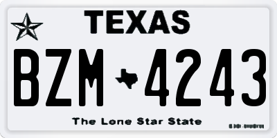 TX license plate BZM4243