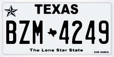 TX license plate BZM4249