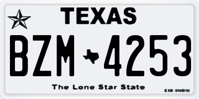 TX license plate BZM4253