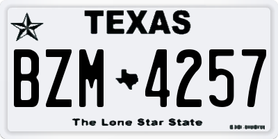 TX license plate BZM4257