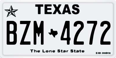 TX license plate BZM4272