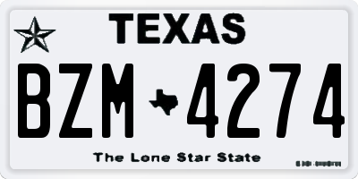 TX license plate BZM4274