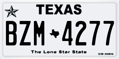 TX license plate BZM4277