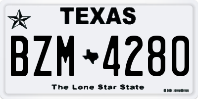 TX license plate BZM4280
