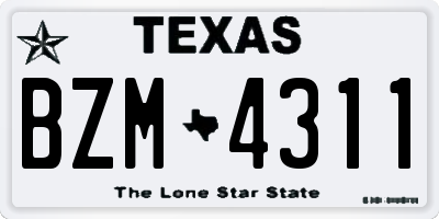 TX license plate BZM4311