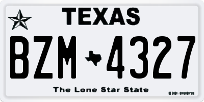 TX license plate BZM4327