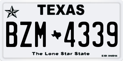 TX license plate BZM4339