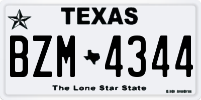 TX license plate BZM4344