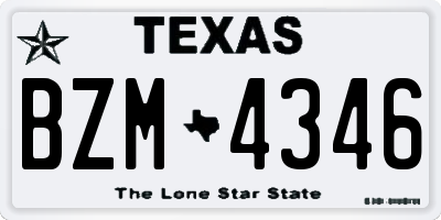 TX license plate BZM4346