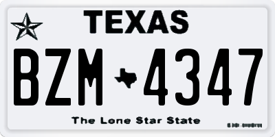 TX license plate BZM4347