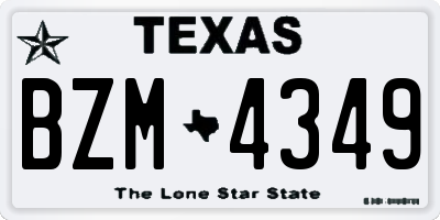 TX license plate BZM4349