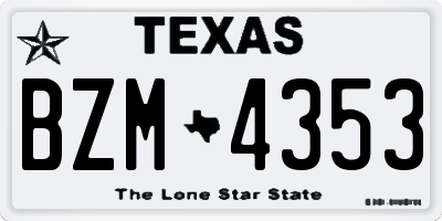 TX license plate BZM4353