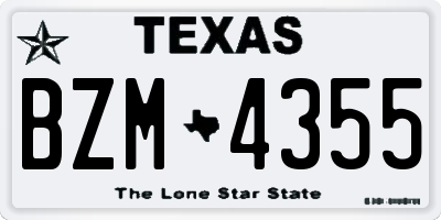 TX license plate BZM4355